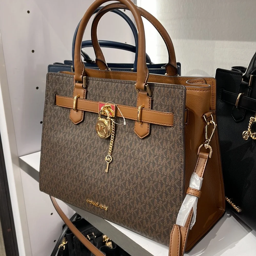 Michael Kors Hamilton Meidum Satchel Shoulder Crossbody 
Brown - Picture 2 of 16
